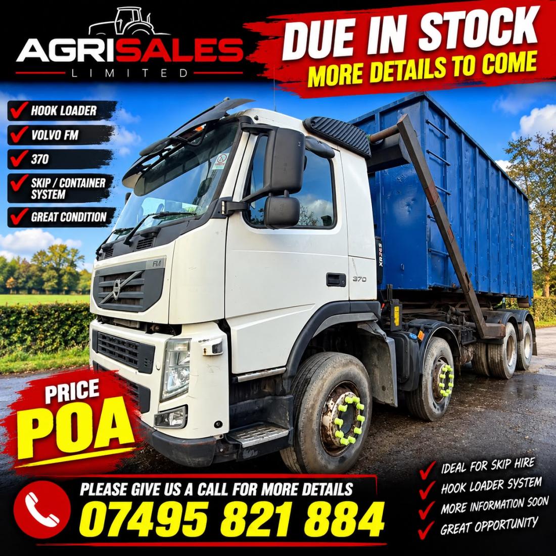 VOLVO FM370 HOOKLOADER*C/W SKIP BIN*