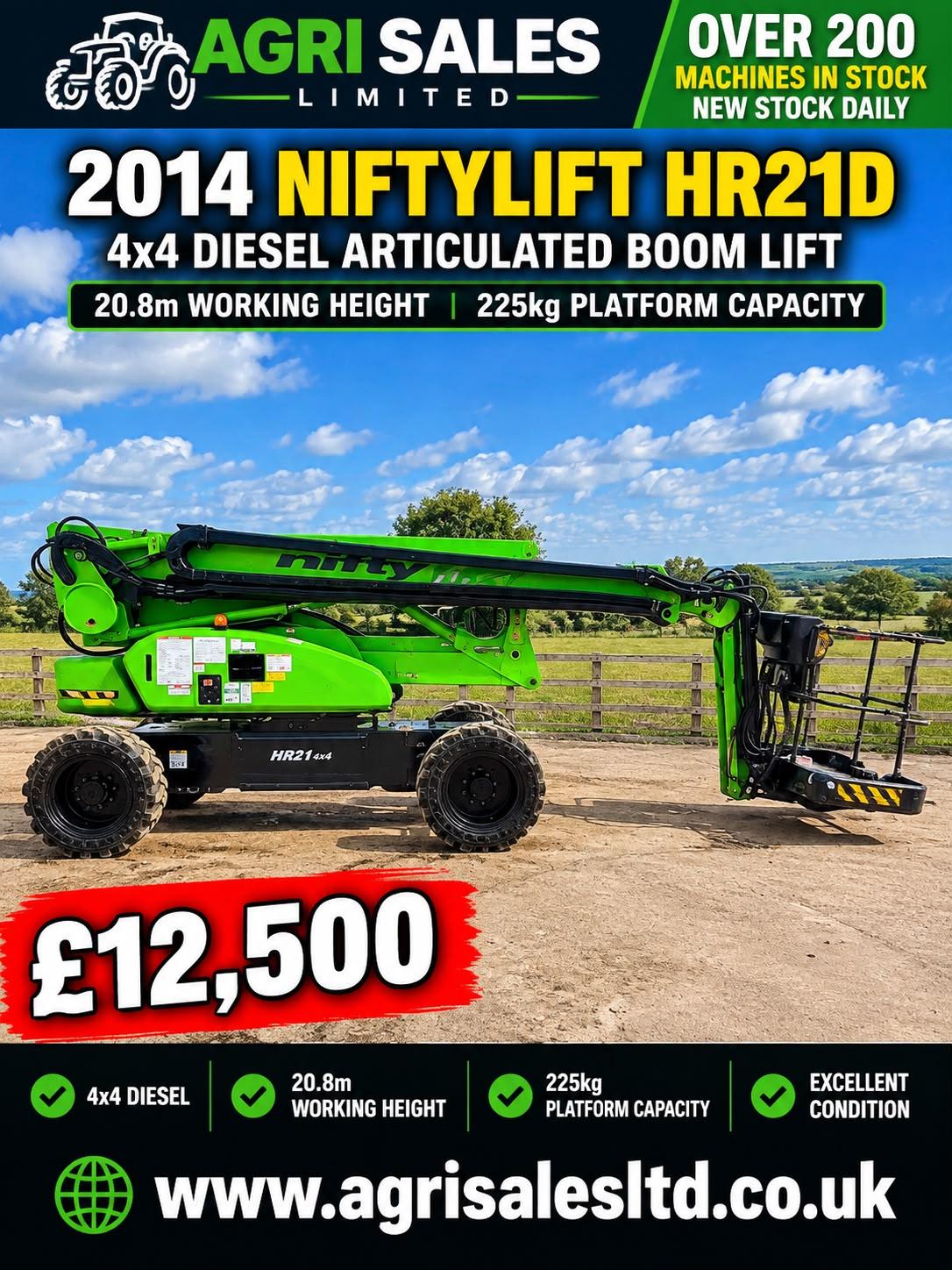 NIFTYLIFT HR21D 4X4 ARTICULATED BOOMLIFT*YEAR 2014*