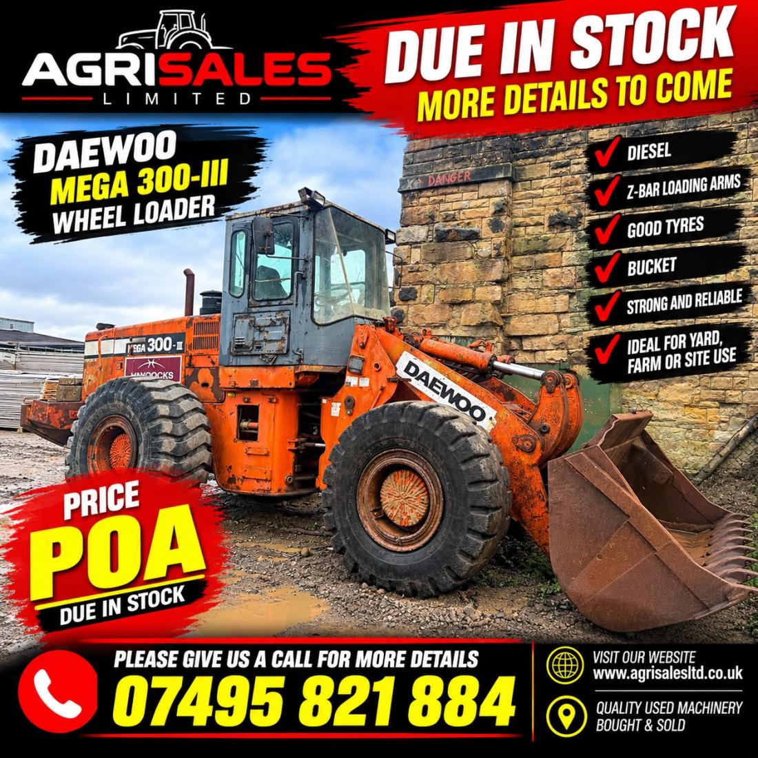 DAEWOO MEGA 300-III WHEELED LOADER*C/W BUCKET*
