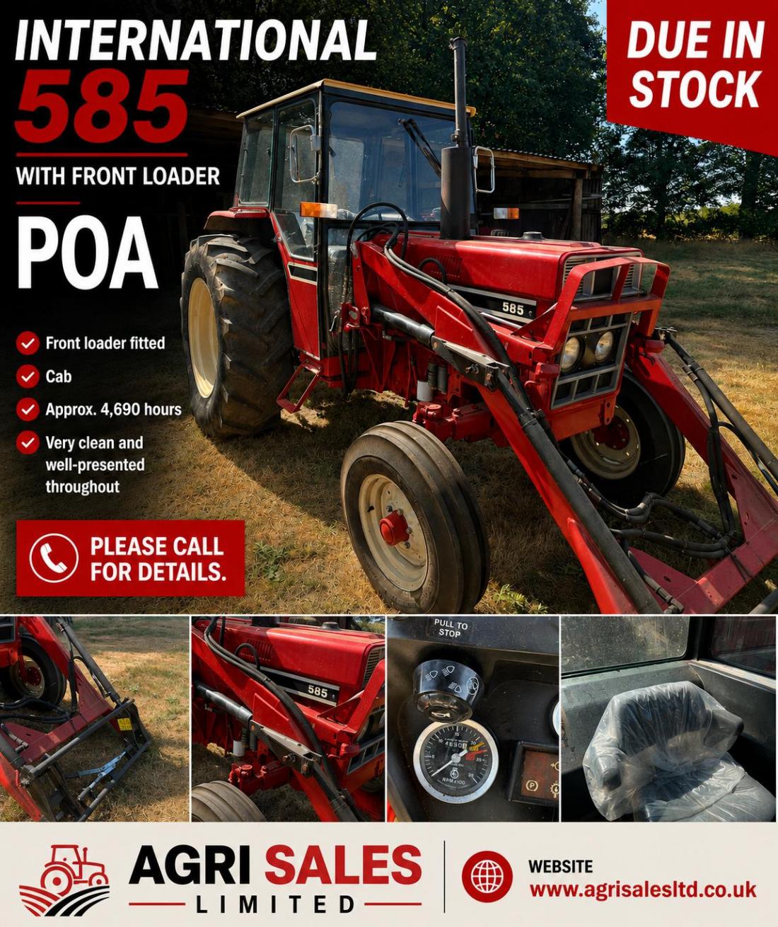 INTERNATIONAL 585 TRACTOR*C/W FRONT LOADER*