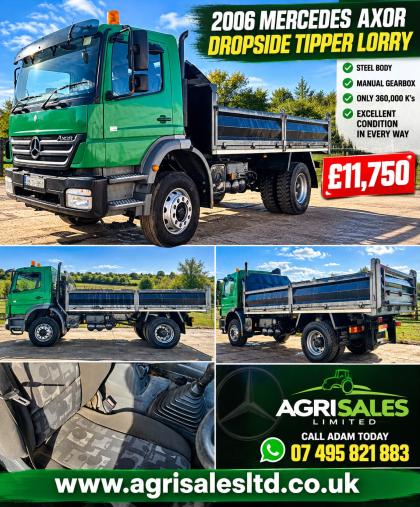 MERCEDES AXOR DROPSIDE TIPPER LORRY*YEAR 2006*ONLY 360,000K'S