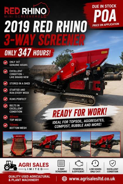 RED RHINO 3 WAY SCREENER*YEAR 2019*ONLY 347 HOURS*