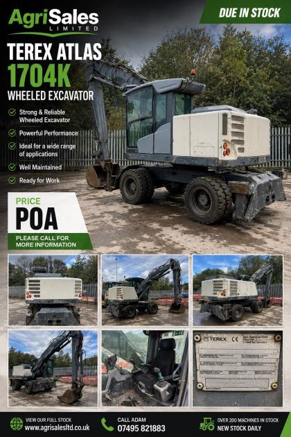 TEREX ATLAS 1704K WHEELED EXCAVATOR*C/W BUCKET*YEAR 2018*