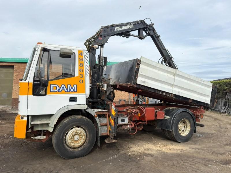 IVECO 18E 3 WAY TIPPER*C/W ATLAS CRANE*VIDEO*