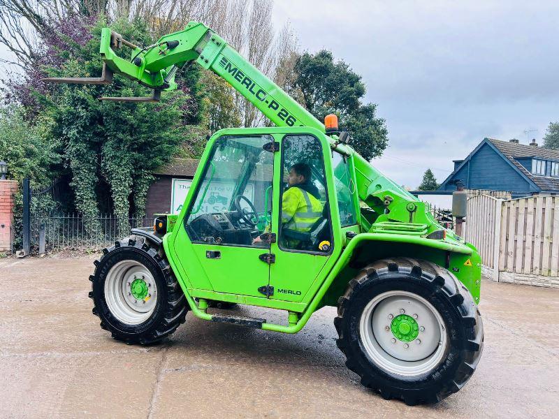 MERLO P26.6 4WD TURBO TELEHANDLER C/W PALLET TINES *VIDEO*