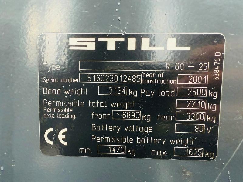 STILL R60-25 ELECTRIC FORKLIFT*C/W PALLET TINES*VIDEO*