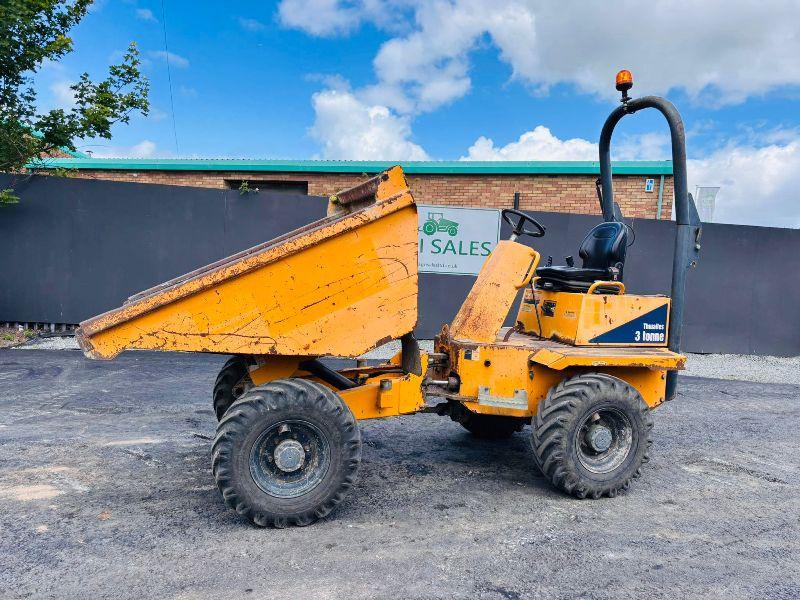 THWAITES MACH570 3 TONNE STRAIGHT TIP DUMPER*READING 1977 HOURS*VIDEO*