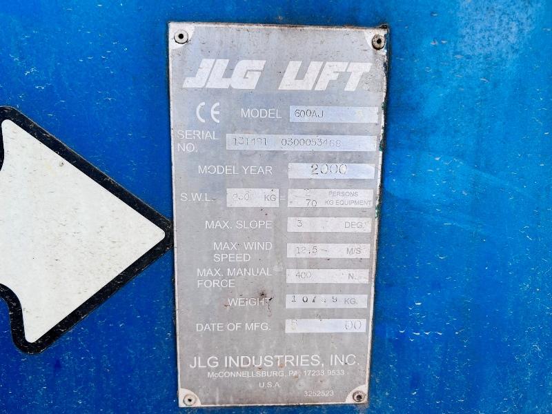 JLG 600AJ AIREL PLATFORM * 60FT REACH * C/W TELESCOPIC BOOM *VIDEO*