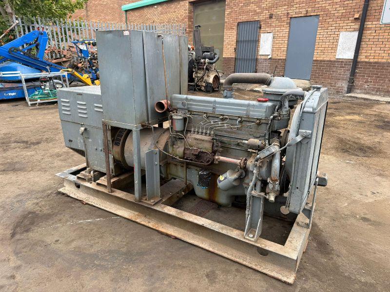 BRUSH STATIONARY GENERATOR*C/W 6 CYLINDER ENGINE*VIDEO*
