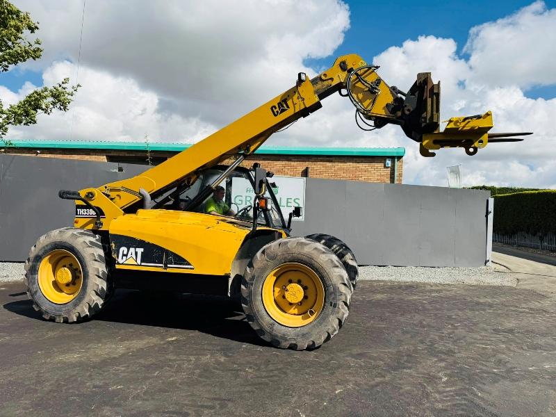 CAT TH330B TURBO TELEHANDLER*C/W EURO ADAPTION PLATE*VIDEO*