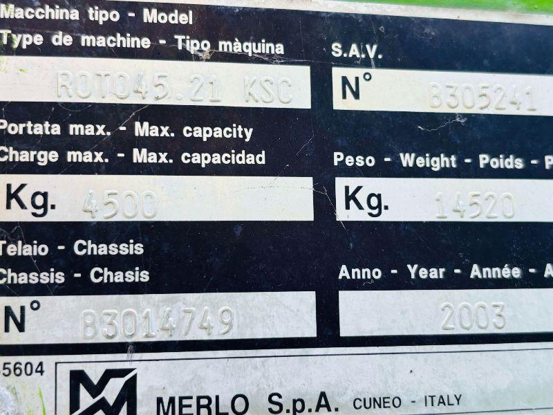 MERLO ROTO 45.21 KSC TELEHANDLER*NON RUNNER* C/W PALLET TINES*VIDEO*