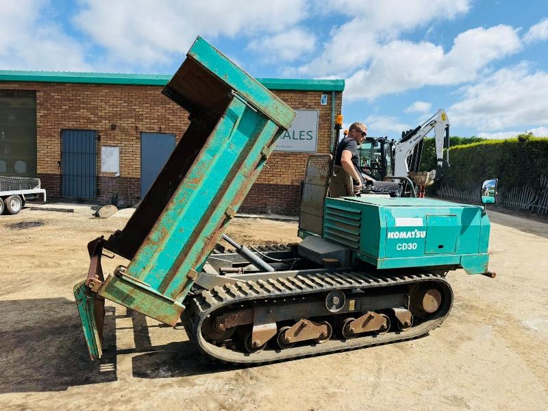 KOMATSU CD30-1 TRACKED DUMPER*C/W RUBBER TRACKS*VIDEO*