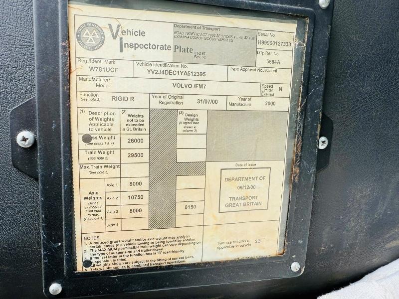 VOLVO FM7-12 FLAT BED LORRY*C/W PALFINGER PK23080 CRANE*VIDEO*