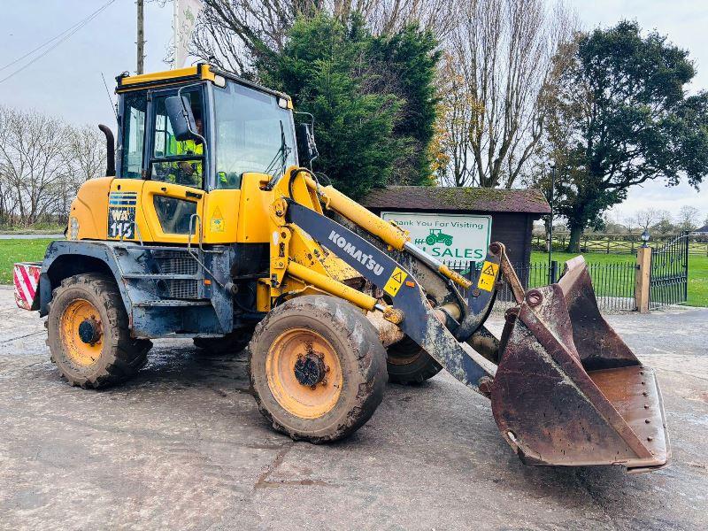 KOMATSU WA115 4WD LOADING SHOVEL * 5772 HOURS * C/W BUCKET *VIDEO*