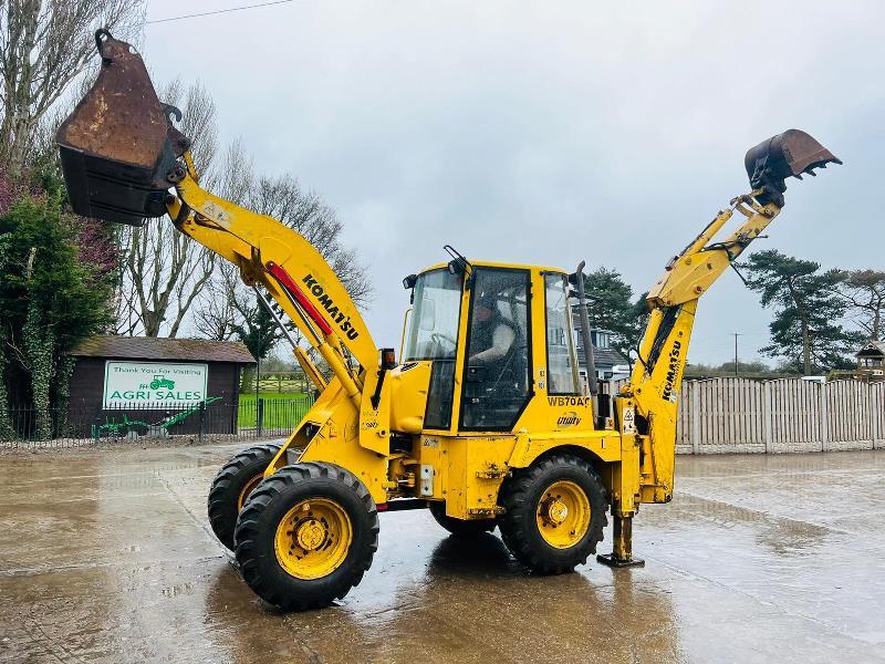 KOMATSU WB70A 4WD PIVOT STEER BACKHOE DIGGER C/W QUICK HITCH *VIDEO*