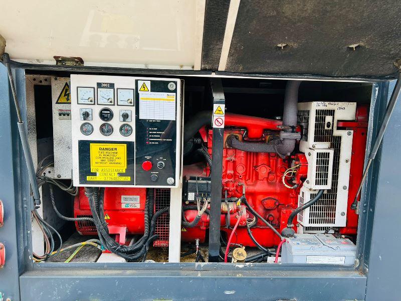 YORPOWER YP40EM MOBILE 40KVA TWIN AXLE GENERATOR C/W PERKINS ENGINE *VIDEO* 
