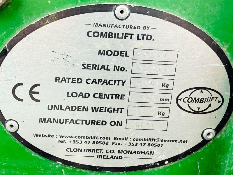 COMBILIFT C4000 DIESEL TRUCK MOUNTED FORKLIFT*C/W FORK POSITIONER*VIDEO*