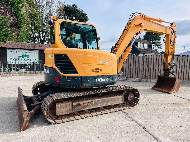HYUNDIA ROBEX 80CR-9 EXCAVATOR *YEAR 2011, 4771 HOURS* C/W QUICK HITCH *VIDEO*