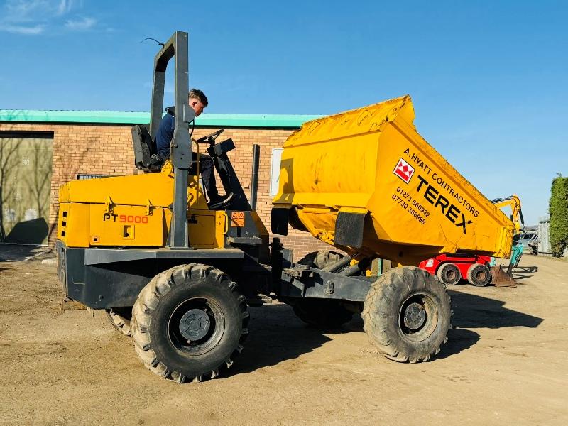 TEREX PT9000 9 TONNE STRAIGHT TIP DUMPER*C/W ROLL BAR*VIDEO*