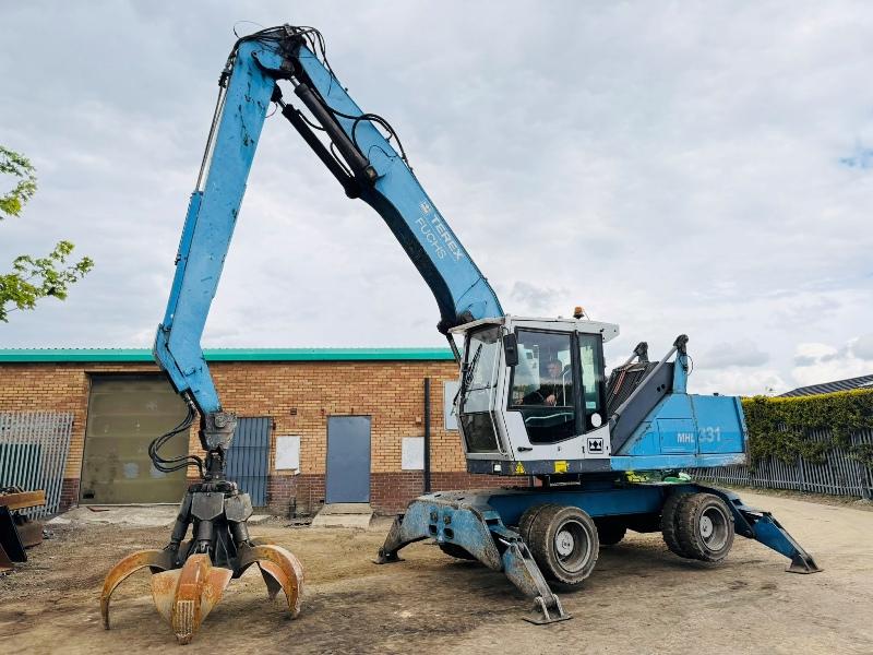 TEREX FUCHS MHL 331 HRC SCRAP HANDLER*C/W SCRAP GRAB*VIDEO*