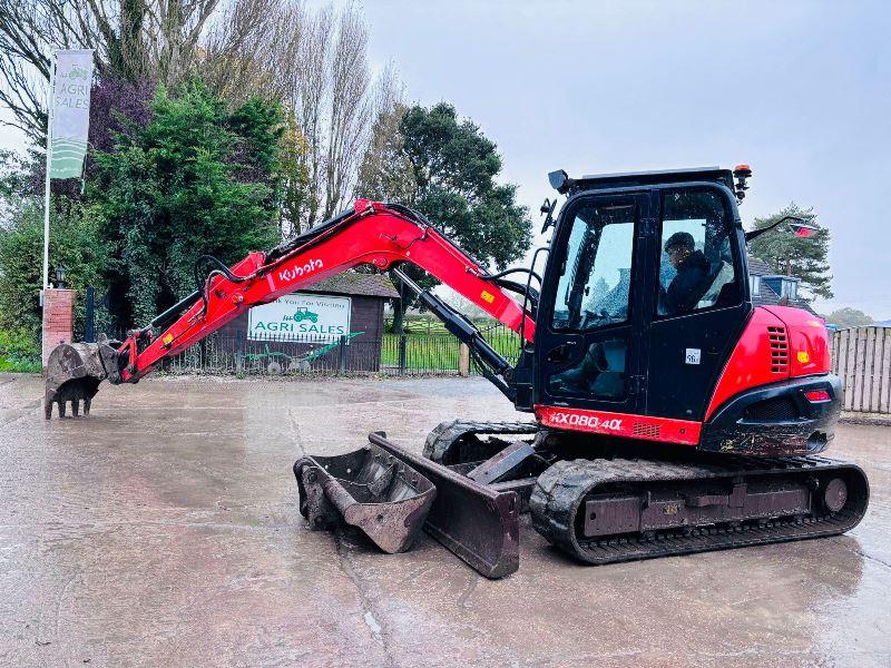 KUBOTA KX080-4TRACKED EXCAVATOR *YEAR 2020, 3465 HOURS* C/W QUICK HITCH *VIDEO*