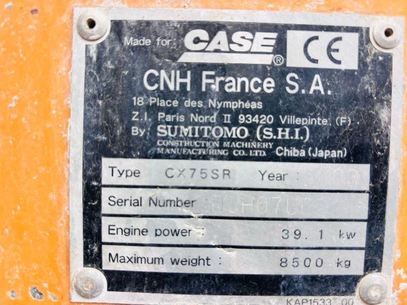 CASE CX75SR RUBBER BLOCK PAD TRACKED EXCAVATOR*C/W CLAMSHELL BUCKET*VIDEO*