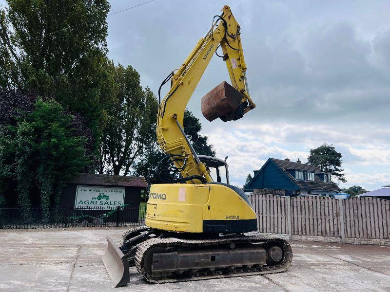 SUMITOMO SH130 TRACKED EXCAVATOR C/W BLADE & QUICK HITCH *VIDEO*