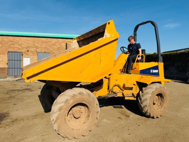 THWAITES 6 TONNE STRAIGHT TIP DUMPER*3141 HOURS*VIDEO*