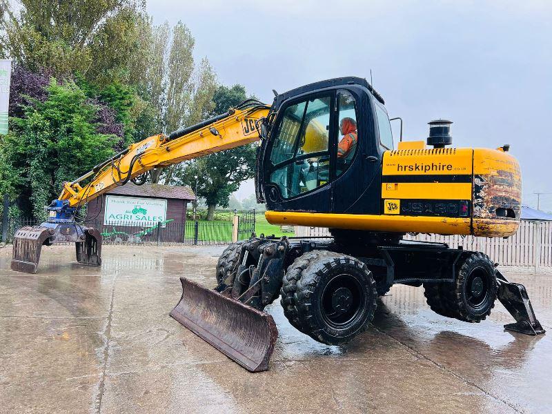 JCB JS130W 4WD WHEELED EXCAVATOR *YEAR 2009* C/W ROTATING SELECTOR GRAB *VIDEO*
