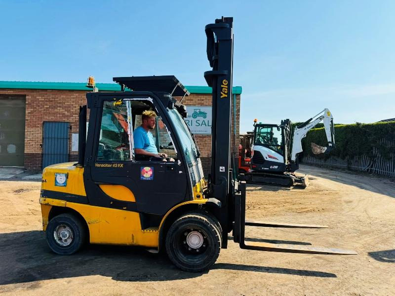 YALE GDP45SVX5 FORKLIFT*C/W SIDESHIFT*YEAR 2012*VIDEO*