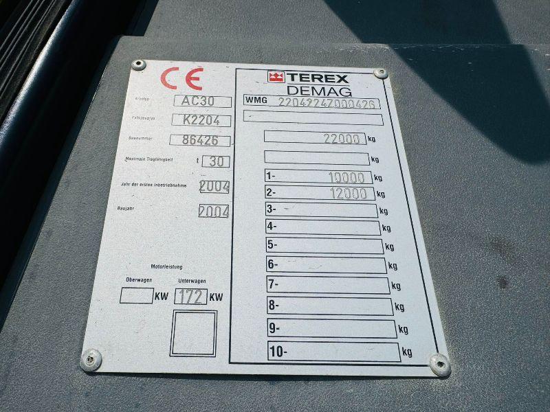 TEREX DEMAG AC30 MOBILE CITY CRANE*C/W SUPPORT LEGS*VIDEO*