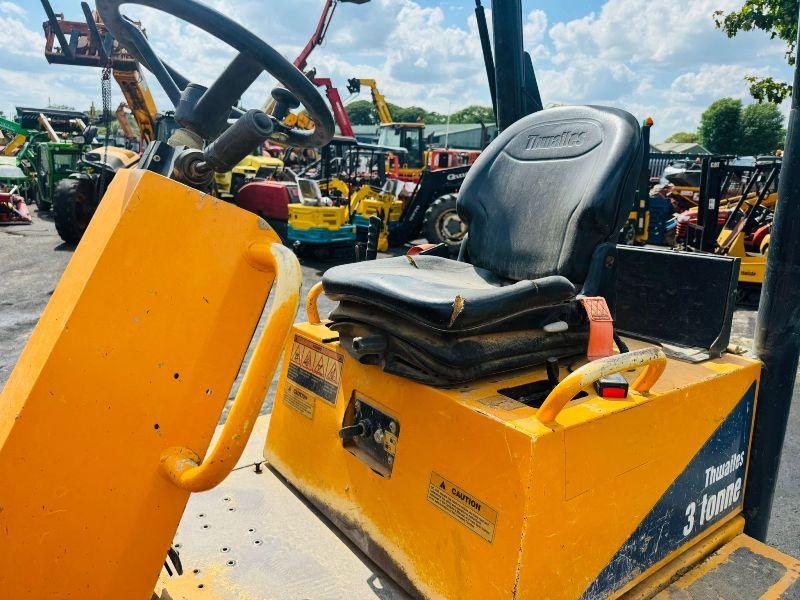 THWAITES 3 TONNE STRAIGHT TIP DUMPER*NON RUNNER*VIDEO*