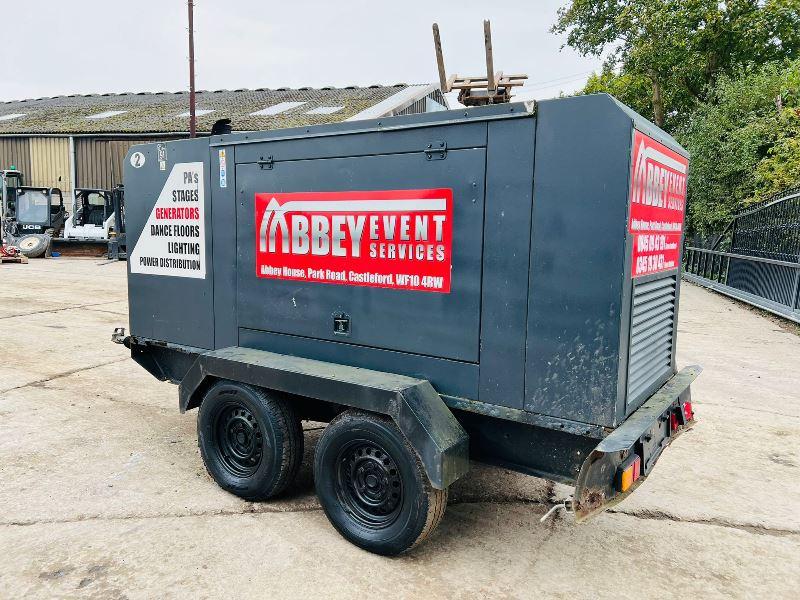 YORPOWER YP40EM MOBILE 40KVA TWIN AXLE GENERATOR C/W PERKINS ENGINE *VIDEO* 