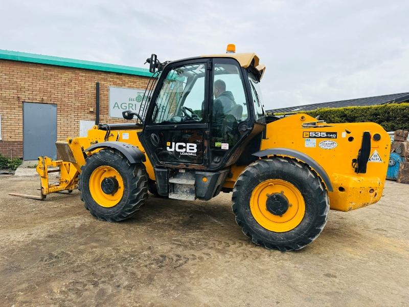 JCB 535-140HI-VIZ 4WD TELEHANDLER*14M REACH*YEAR 2014*C/W PALLET TINES*VIDEO*