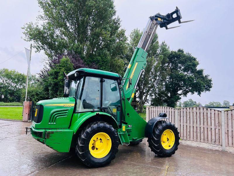 JOHN DEER 3800 4WD TELEHANDLER C/W PIN & CONE HEAD STOCK & TINES *VIDEO*
