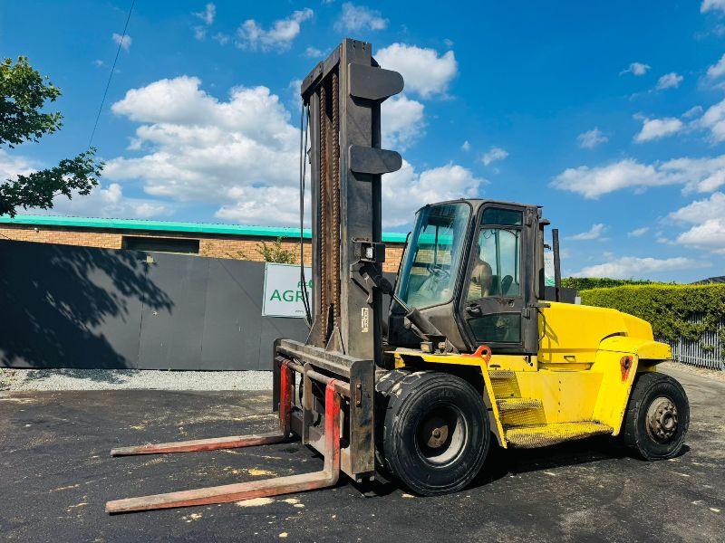 HYSTER H12.00 12 TONNE FORKLIFT 2 STAGE MAST*C/W PALLET TINES*VIDEO*
