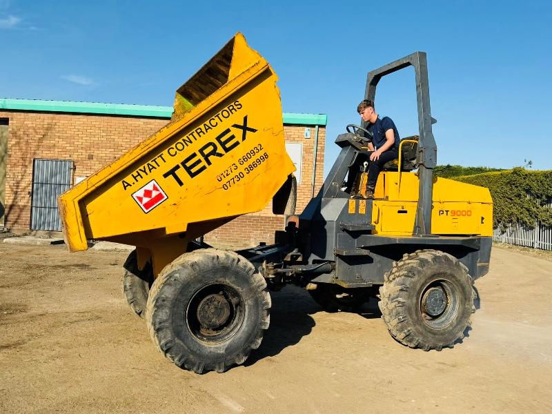 TEREX PT9000 9 TONNE STRAIGHT TIP DUMPER*C/W ROLL BAR*VIDEO*