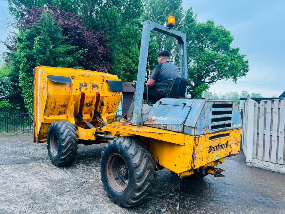 BENFORD 6000 4WD DUMPER C/W ROLE BAR & PERKINS ENGINE *VIDEO*