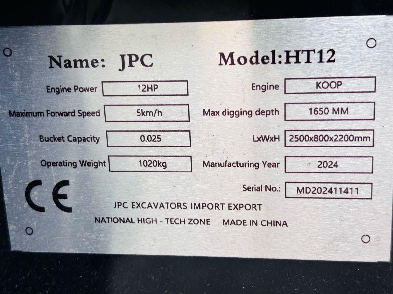 *NEW UNUSED* JPC KV12 TRACKED MINI EXCAVATOR*CHOICE OF 4*C/W BUCKET*VIDEO*