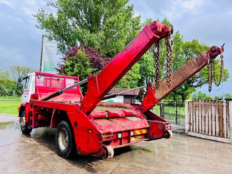 MAN 18.225 4X2 SKIP LORRY  C/W MANUAL GEAR BOX & TELESCOPIC ARMS *VIDEO*