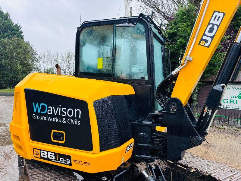 JCB 86C-2 EXCAVATOR *ZERO SWING, YEAR 2021, 2294 HOURS* C/W QUICK HITCH *VIDEO*