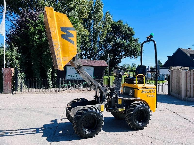 MECALAC TA1HT 1 TON HIGH TIP DUMPER *YEAR 2018, 1362 HOURS* C/W ROLE BAR *VIDEO*