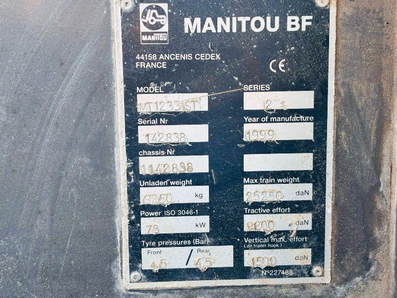MANITOU MT1233 ST TURBO TELEHANDLER *C/W PALLET TINES*