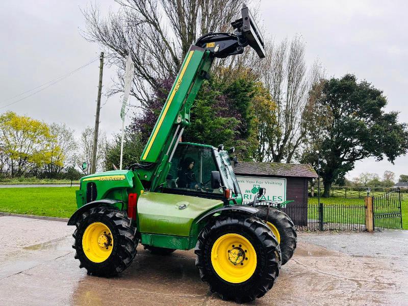 JOHN DEER 3215 4WD TURBO TELEHANDLER C/W PIN & CONE HEAD STOCK *VIDEO*