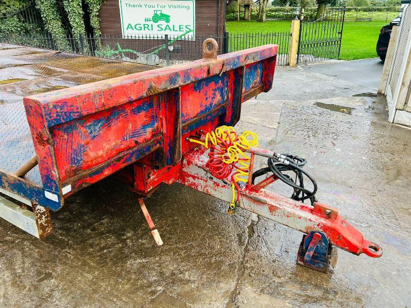 TWIN AXLE DRAG TRAILER * 23 FOOT LONG * C/W HYDRAULIC RAMPS *VIDEO*