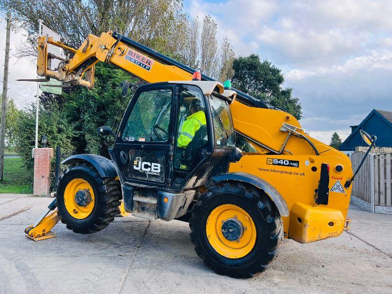 JCB 540-140 HI VIZ 4WD TELEHANDLER *YEAR 2017, 14 METER REACH* C/W TINES *VIDEO*