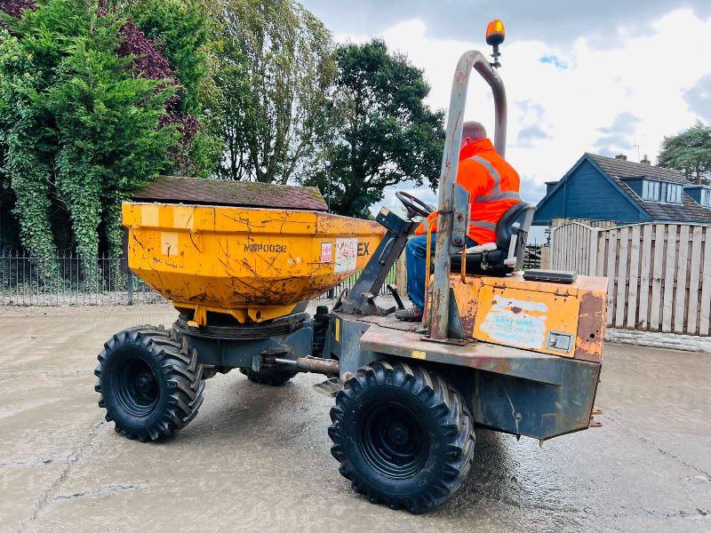 TEREX 3000 4WD SWIVEL TIP DUMPER C/W ROLE BAR & KUBOTA ENGINE *VIDEO*