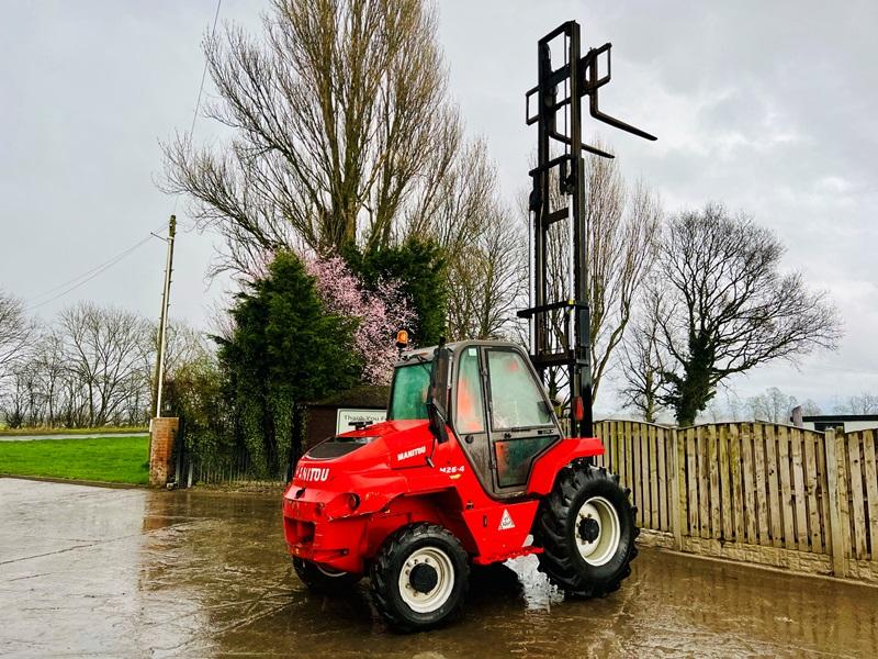 MANITOU M26-4 ROUGH TERRIAN 4WD FORKLIFT *YEAR 2017, 3027 HOURS* C/W PALLET TINES *VIDEO*