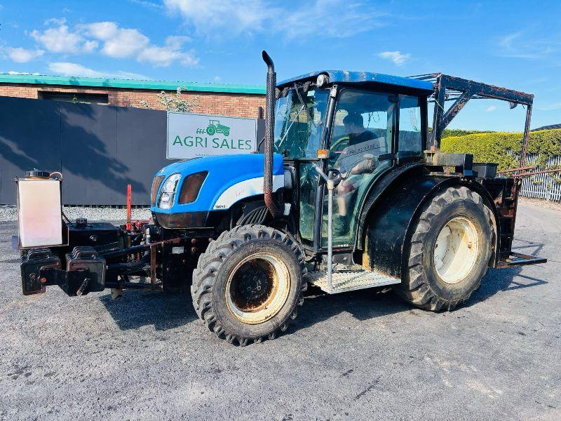 NEW HOLLAND TN75DA TRACTOR *C/W TURFER CONVEYOR AND PALLET TINES*VIDEO*