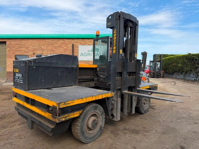 LANSING LINDE S50 SIDE LOADING FORKLIFT*C/W PALLET TINES*VIDEO*